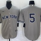 Men's New York Yankees #5 Joe DiMaggio Grey Cool Base Stitched Baseball Jersey