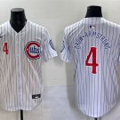 Men's Chicago Cubs #4 Pete Crow-Armstrong White Pinstripe 2nd Alternate Limited Stitched Jersey