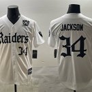 Men's Las Vegas Raiders #34 Bo Jackson White 'Gothic Sin City Shadows Jersey