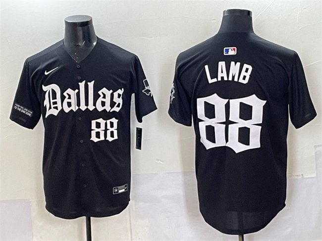 Men's Dallas Cowboys #88 CeeDee Lamb Black 'Gothic Lone Star Edition' Limited Jersey