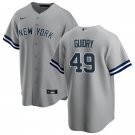 New York Yankees Retired Player #49 Ron Guidry Grey Road Cool Base Jersey