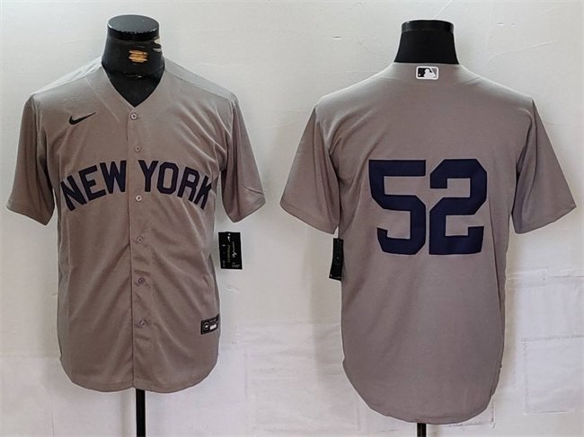 New York Yankees #52 C.C. Sabathia Gray Cool Base Stitched Baseball Jersey