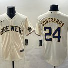 Milwaukee Brewers #24 William Contreras Cream Home Jersey