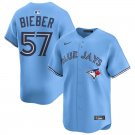 Mens TOR #57 Shane Bieber Powder Blue Alternate Limited Player Jersey