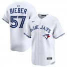 Mens TOR #57 Shane Bieber White Home Limited Player Jersey