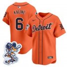 Men's Detroit Tigers Retired Player #6 Al Kaline Orange Paws Patch Limited Jersey