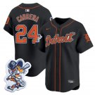 Men's Detroit Tigers #24 Miguel Cabrera Black With Patch Cool Base Stitched Baseball Jersey