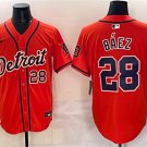 Men's Detroit Tigers #28 Javier Baez Orange With Patch Vapor Premier Limited Stitched Jersey