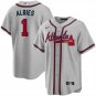 Braves #1 Ozzie Albies Player Jersey Gray