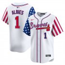 ATL #1 Ozzie Albies White 2024 Independence Day Vapor Jersey