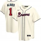 Braves #1 Ozzie Albies Player Jersey Cream
