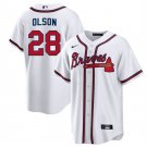 ATL #28 Matt Olson Cool Base Jersey White