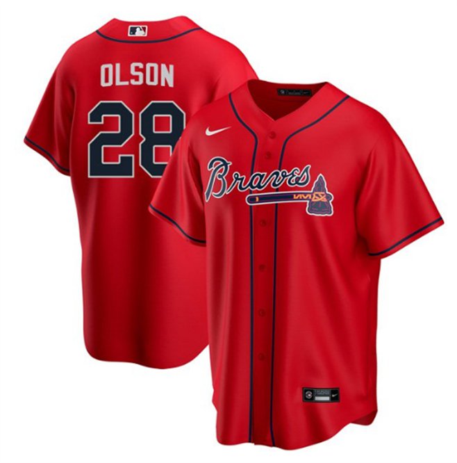 Atlanta Braves #28 Matt Olson Cool Base Jersey Red