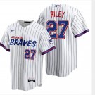 Braves #27 Austin Riley city Base Jersey white