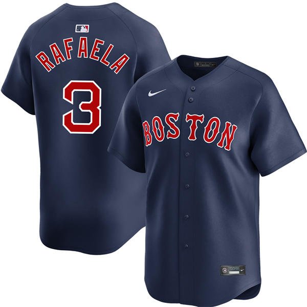 Mens Boston Red Sox #3 Ceddanne Rafaela Navy Alternate Limted Player Jersey
