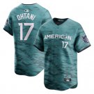 Men's LAA #17 Shohei Ohtani Teal All-Star Cool Base Stitched Jersey