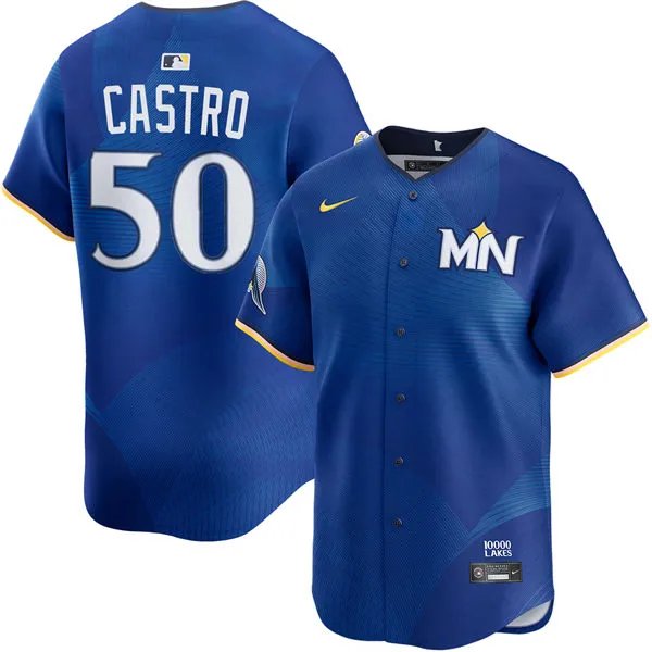 Mens Minnesota Twins #50 Willi Castro Nike Royal City Connect Limited Jersey