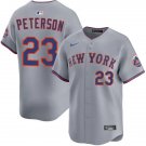 New York Mets #23 David Peterson Nike 2025 Gray Road Limited Player Jersey