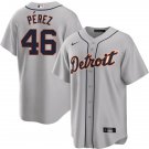 Men's Detroit Tigers #46 Wenceel Perez Nike Gray Road Limited Player Jersey