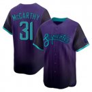 Mens Arizona Diamondbacks #31 Jake McCarthy Serpientes 2025 City Jersey Purple
