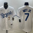 Men's Kansas City Royals #7 Bobby Witt Jr. Number White Cool Base Stitched Jersey
