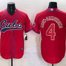 Men's Chicago Cubs #4 Pete Crow-Armstrong Red Cool Base Stitched Baseball Jersey