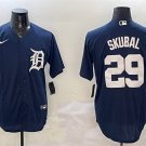 Men's Detroit Tigers #29 Tarik Skubal Navy Cool Base Stitched Baseball Jersey