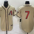 Men's Diamondbacks Active #7 Corbin Carroll Cream 2024 Cool Base Jersey