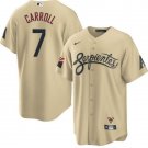 Men's Arizona Diamondbacks #7 Corbin Carroll Gold City Connect Cool Base Stitched Jersey