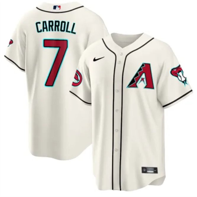 Diamondbacks Active Player #7 Corbin Carroll Cream 2024 Cool Base Jersey