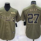 Men's ATL #27 Austin Riley Olive Salute To Service Limited Jersey