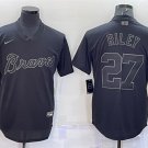 Braves #27 Austin Riley Inverted Legend Jersey Black