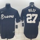 Men's Atlanta Braves #27 Austin Riley Black Turn Back The Clock Stitched Jersey