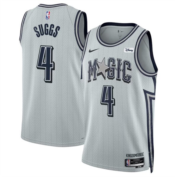 Orlando Magic #4 Jalen Suggs Silver 2024 City Edition Stitched Basketball Jersey