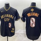 Men's Oklahoma City Thunder #8 Jalen Williams Black Gold 2025 Finals Jersey