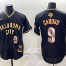 Men's Oklahoma City Thunder #9 Alex Caruso Black Gold 2025 Finals Jersey