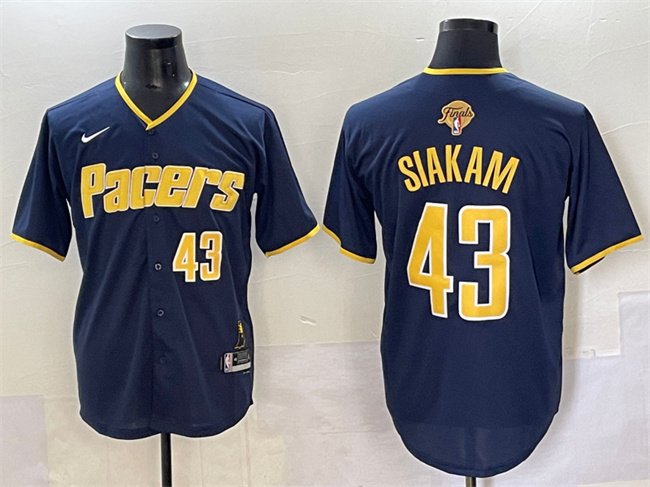 Men's Indiana Pacers #43 Pascal Siakam Navy 2025 Finals Vapor Stitched Jersey