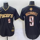 Men's Indiana Pacers #9 T.J. McConnell Black/Gold 2025 Finals Vapor Stitched Baseball Jersey
