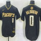 Men's Indiana Pacers #0 Tyrese Haliburton Black Gold 2025 Finals Vapor Stitched Jersey