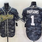 Men's Green Bay Packers #1 Micah Parsons Gray Camo Cool Base Stitched Baseball Jersey