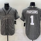 Men's Green Bay Packers #1 Micah Parsons Gray Cool Base Stitched Baseball Jersey
