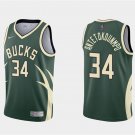 Men's Youth Bucks #34 Antetokounmpo Jersey Green Award Edition