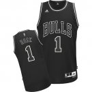 Chicago Bulls #1 Derrick Rose Black Jersey Throwback