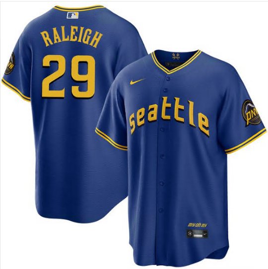 Seattle Mariners #29 Cal Raleigh Blue City Limited Baseball Jersey