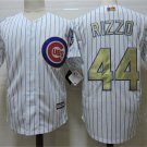Mens Chicago Cubs #44 Anthony Rizzo Majestic White Gold Program Cool Base Player Jersey