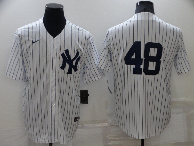Men's Yankees #48 Anthony Rizzo No Name Baseball Jersey White