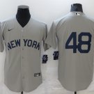 Men's Yankees #48 Anthony Rizzo No Name Baseball Jersey Gray
