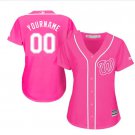 Women's Washington Nationals Custom Name Pink Baseball Fashion Jersey