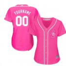 Women's Seattle Mariners Custom Name Pink Baseball Fashion Jersey