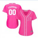Women's Oakland Athletics Custom Name Pink Baseball Fashion Jersey